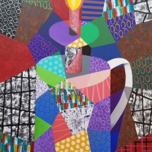 Lanp Tet Gridap #1, Mixed media on canvas