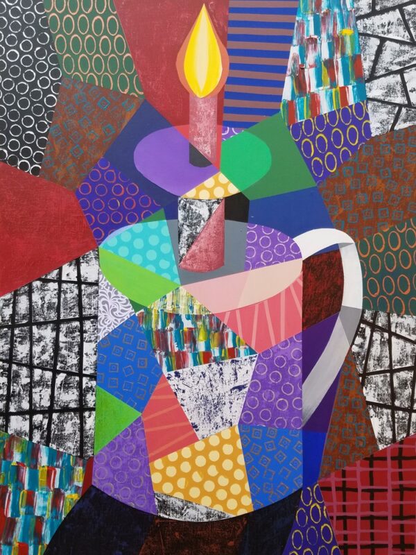 Lanp Tet Gridap #1, Mixed media on canvas