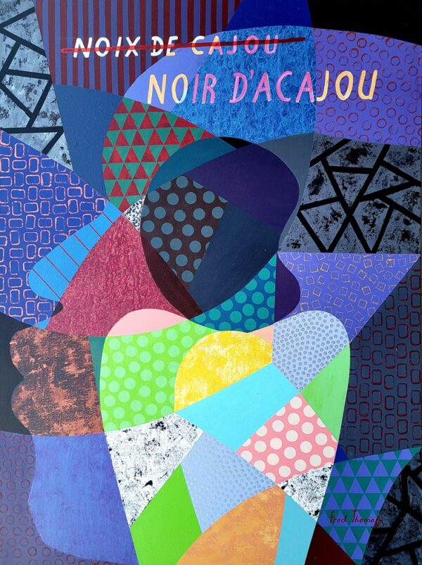 Noir d'acajou, mixed media on canvas - 48" X 36"