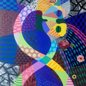 The Kiss #2 - Mixed media on canvas - 48" X 36"