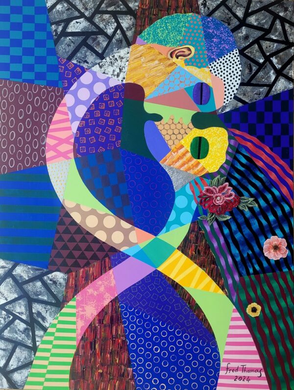 The Kiss #2 - Mixed media on canvas - 48" X 36"