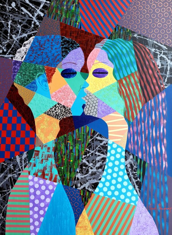 The Kiss #4 - Mixed media on canvas – 48″ X 36″